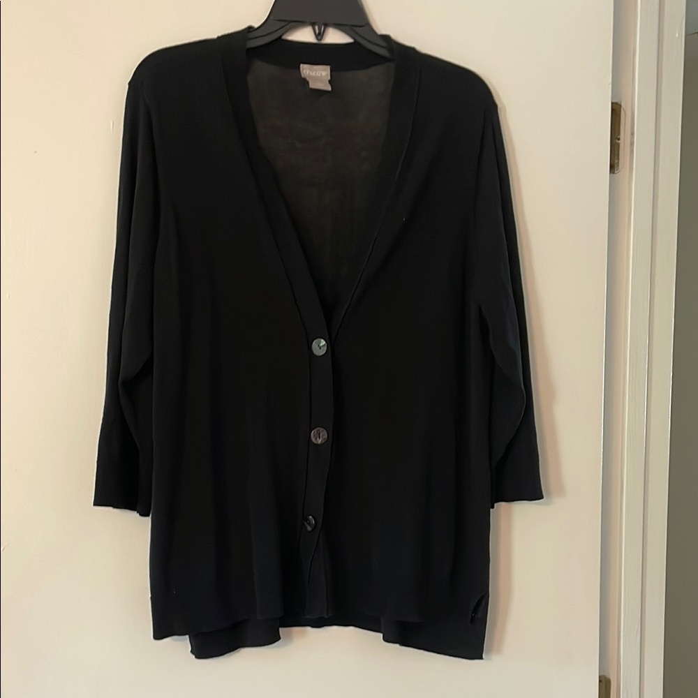 Chico's Classic Black Knit Cardigan